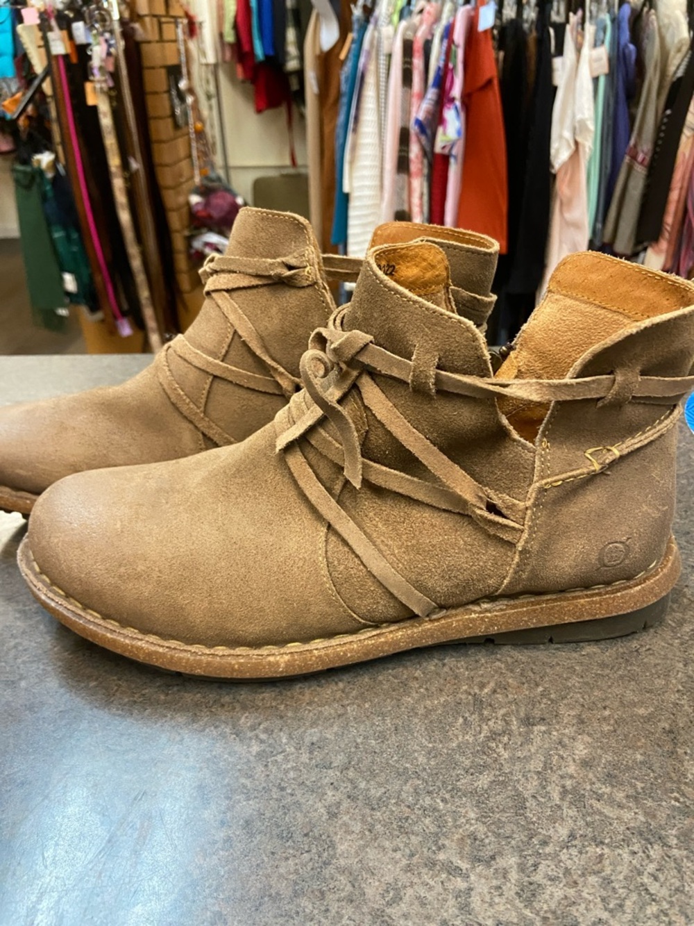 Born Suede Lace-Up Ankle Boot in Tan - Picture 4 of 6